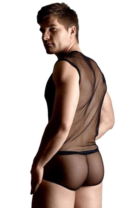 Net set - shirt and thong - black M/L Softline - Boys of Toys Sp. z. o.o.