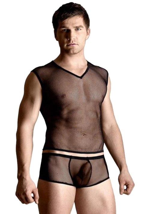 Net set - shirt and thong - black M/L Softline - Boys of Toys Sp. z. o.o.