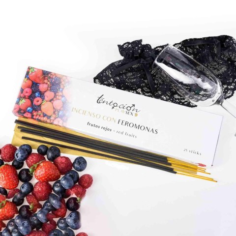 PACK OF 25 PHEROMONE INCENSE STICKS WITH RED BERRIES SCENT TENTACIÓN PLAY SEX Crushious - Lunyvan S.L.