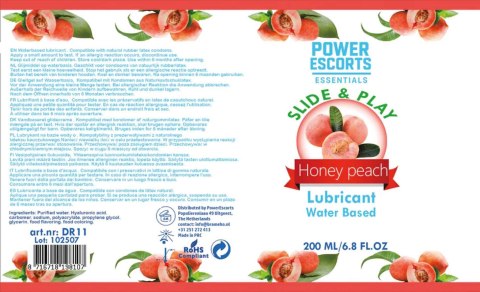 Power Escorts - DR11 - Honey Peach Water-Based Lubricant 200ml - Slide & Play Personal Lube POWER ESCORTS