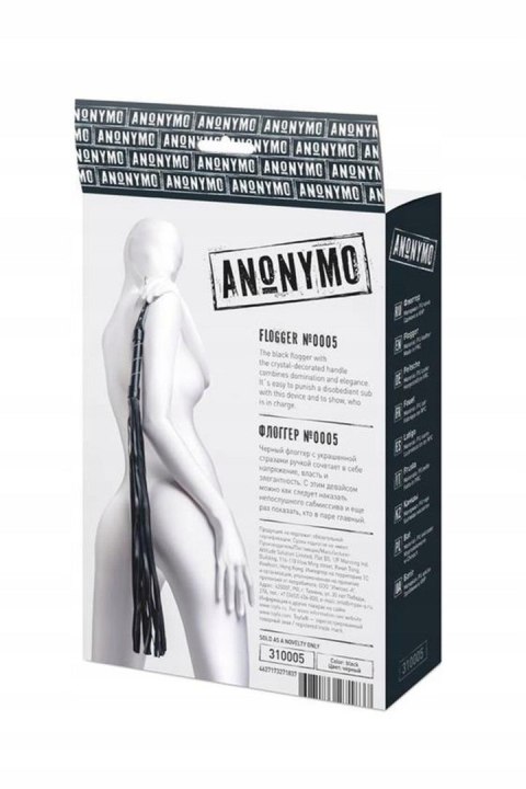Anonymo flogger, PU leather, black, 64 cm TOYFA - Boys of Toys Sp. z o.o. (dystrybutor)