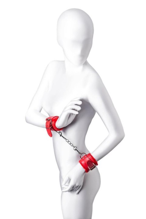 Anonymo handcuffs, PU leather, red, 27 cm TOYFA - Boys of Toys Sp. z o.o. (dystrybutor)