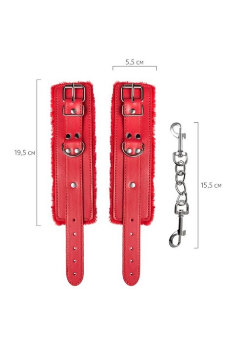 Anonymo handcuffs, PU leather, red, 27 cm TOYFA - Boys of Toys Sp. z o.o. (dystrybutor)