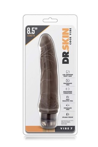 Realistyczny wibrator Dr Skin Cock Vibe czekoladowy 7 cali Blush