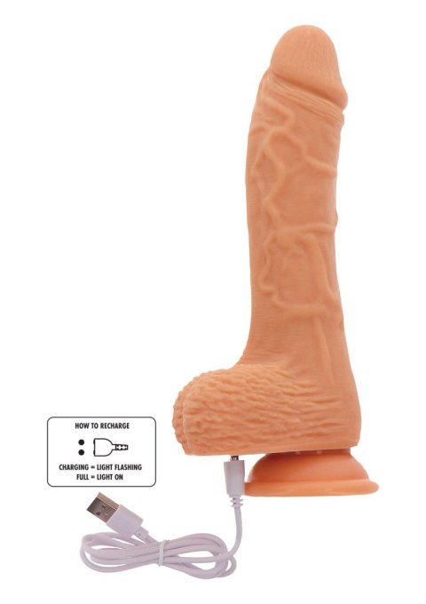 Wibrator dildo silikonowy ToyJoy jasny 20 cm z pilotem TOYJOY