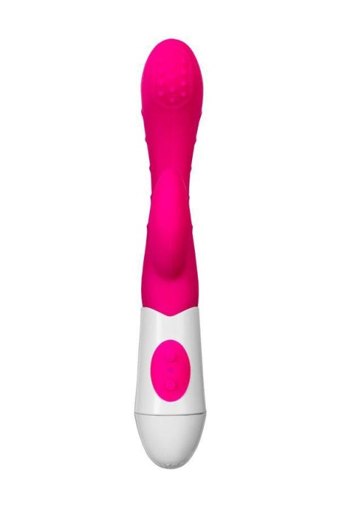 A-TOYS, Vibrator Nessy with Clitoral Stimulator, Silicone, Pink, 20 cm, 10 speeds, 2xAAA A-Toys