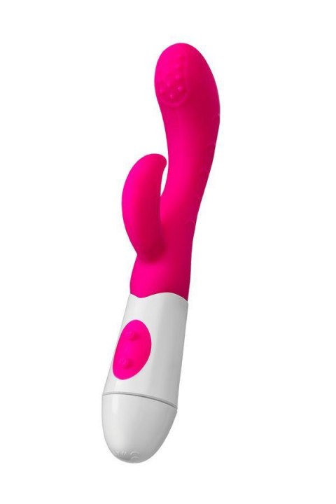 A-TOYS, Vibrator Nessy with Clitoral Stimulator, Silicone, Pink, 20 cm, 10 speeds, 2xAAA A-Toys