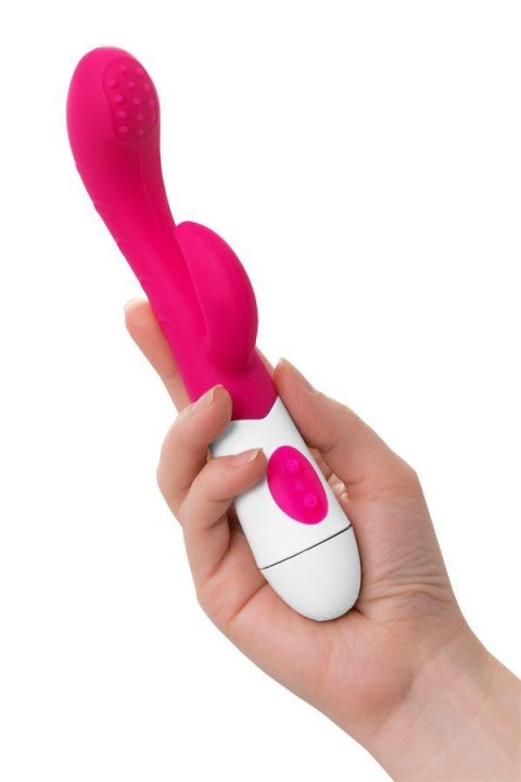 A-TOYS, Vibrator Nessy with Clitoral Stimulator, Silicone, Pink, 20 cm, 10 speeds, 2xAAA A-Toys