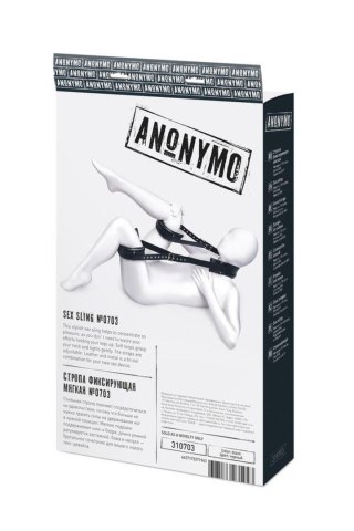 Anonymo fixing sling, PU leather, black, 145 cm Anonymo by TOYFA