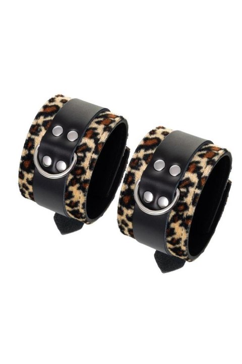 Anonymo handcuffs, PU leather, print, 19.5 cm Toyfa