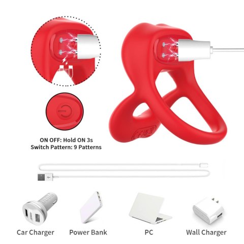 Big Mouth Red 9 vibration function B - Series Joy