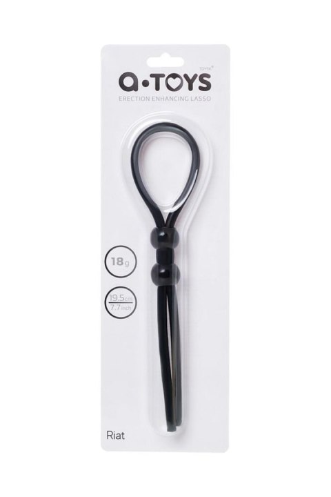 Lasso on the penis A-toys by TOYFA with two beads, silicone, black, 19.5 cm TOYFA - Boys of Toys Sp. z o.o. (dystrybutor)