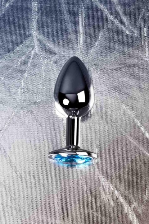 Silver anal plug TOYFA Metal,with a Topaz color gem Metal by TOYFA