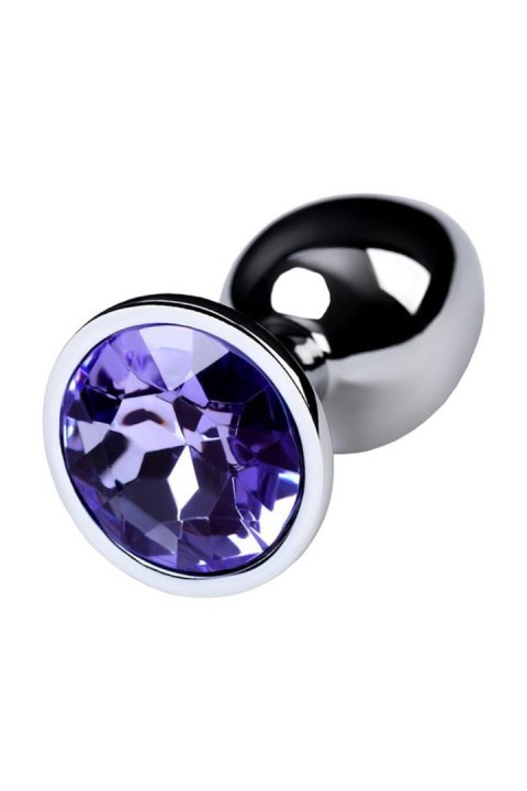 Silver anal plug with gem, blue Metal by TOYFA