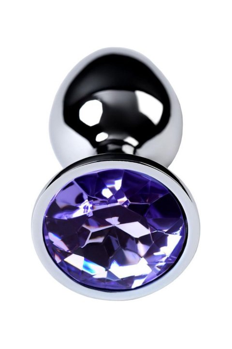 Silver anal plug with gem, blue Metal by TOYFA