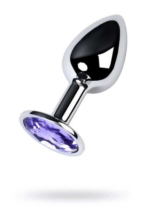Silver anal plug with gem, blue Metal by TOYFA