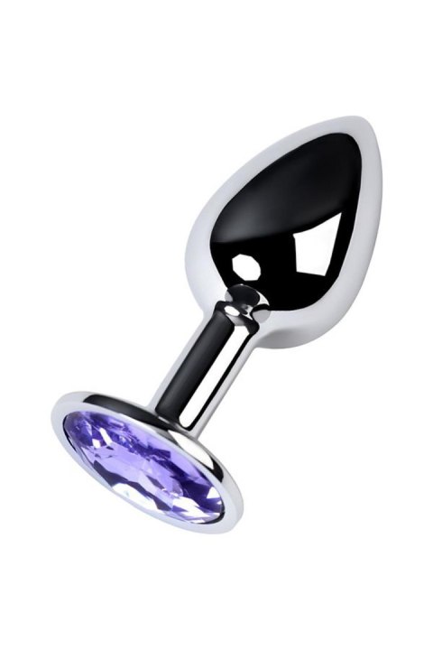 Silver anal plug with gem, blue Metal by TOYFA