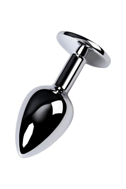 Silver anal plug with gem, blue Metal by TOYFA
