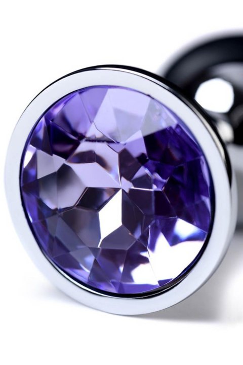 Silver anal plug with gem, blue Metal by TOYFA