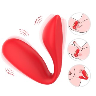 Wibrator Ultrasonic Wave silikonowy czerwony USB B - Series Joy