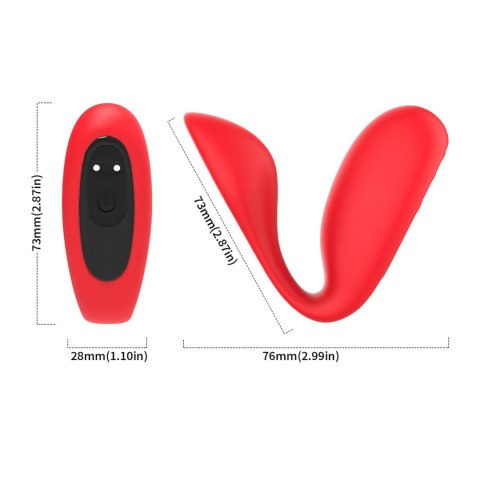 Wibrator Ultrasonic Wave silikonowy czerwony USB B - Series Joy