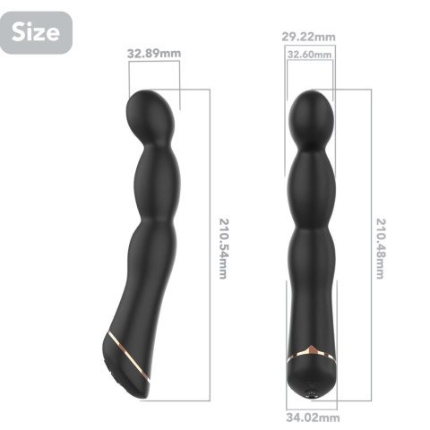 Wibrator analny Laband Black silikonowy 9 funkcji USB 21 cm B - Series Joy
