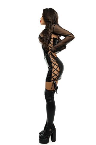 GLOSSY SELENA, dress, wetlook, black, L GLOSSY - Boys of Toys Sp. z o.o. (dystrybutor)