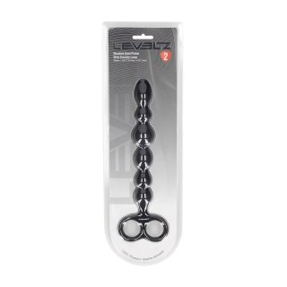 Beaded Silicone Anal Probe with Double Loop - Black SHOTS