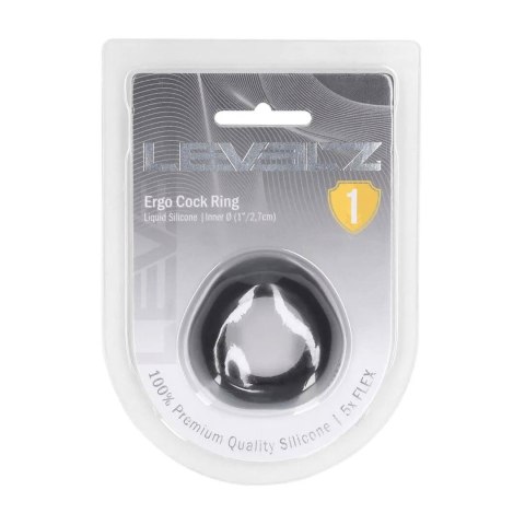 Ergo Liquid Silicone Cockring - Black SHOTS