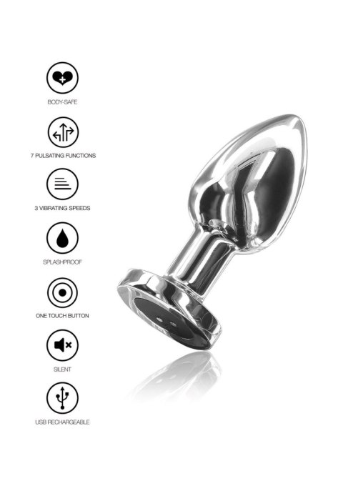Korek analny wibrujący ToyJoy stalowy srebrny USB TOYJOY