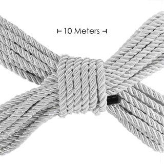 Polyester Bondage Rope - 32.8 ft / 10 m - Silver SHOTS