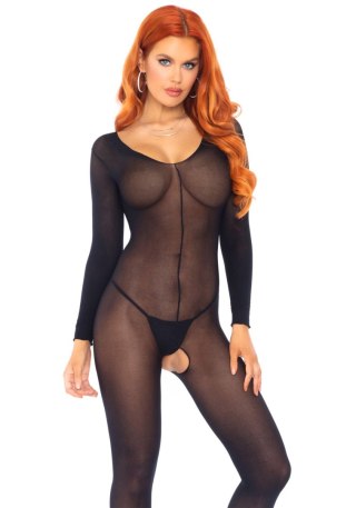 Przezroczysty bodystocking Leg Avenue z długim rękawem czarny Leg Avenue