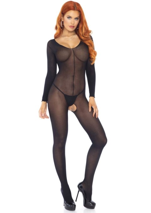 Przezroczysty bodystocking Leg Avenue z długim rękawem czarny Leg Avenue