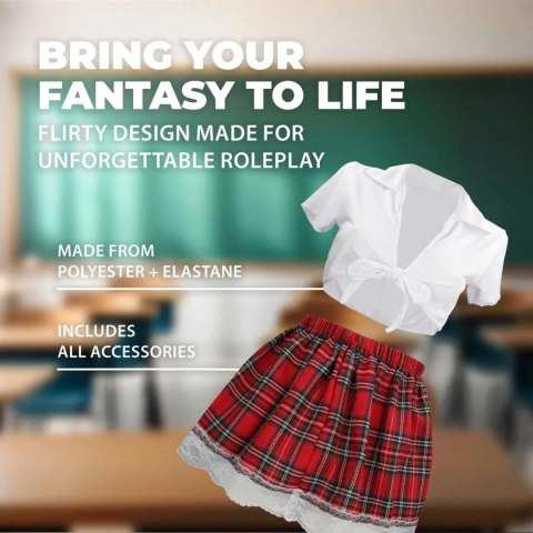 Schoolgirl Costume - S/M - White SHOTS