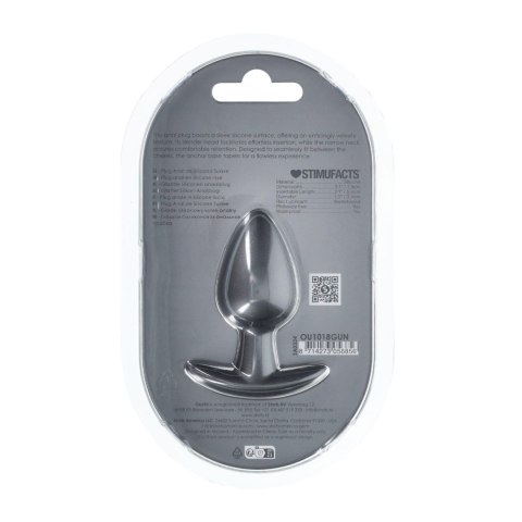 Smooth Silicone Anal Plug - Medium - 3.1 / 7,9 cm - Gunmetal SHOTS