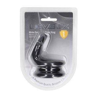 Wide Double O Silicone Cockring - L - Black SHOTS