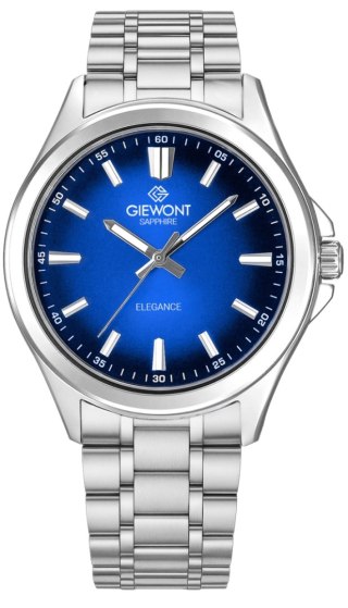 Zegarek Męski Giewont Elegance Sapphire Srebrno Niebieski GW5160-B3 Giewont