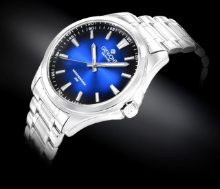 Zegarek Męski Giewont Elegance Sapphire Srebrno Niebieski GW5160-B3 Giewont