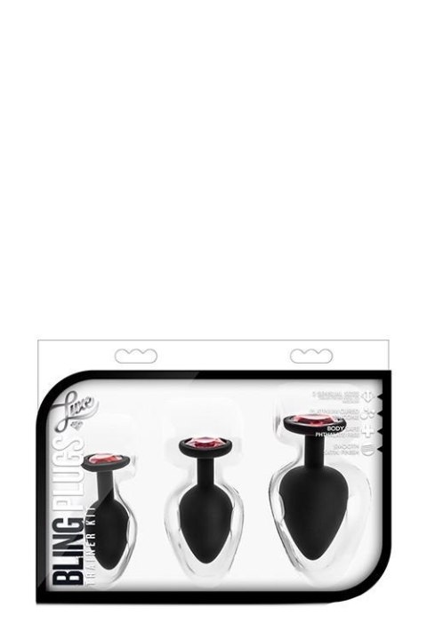 Zestaw korków analnych Blush Luxe Bling czerwony Blush