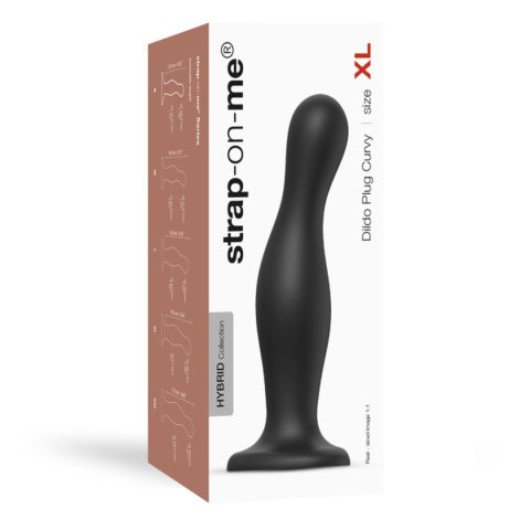 Dildo plug Curvy Strap on me silikonowe czarne XL 18 cm Strap-on-me