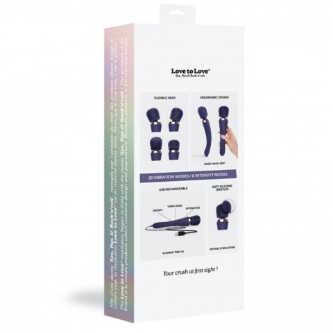 Masażer różdżkowy Brush Crush Love to Love indygo USB 25 cm Love to Love