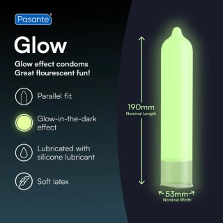 Pasante Glow Condoms 3 pcs PASANTE - Boys of Toys Sp. z o.o. (dystrybutor)
