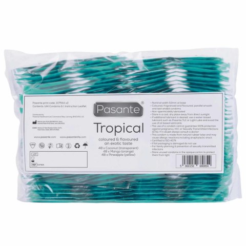 Prezerwatywy Pasante Tropical mango ananas kokos 144 szt Pasante