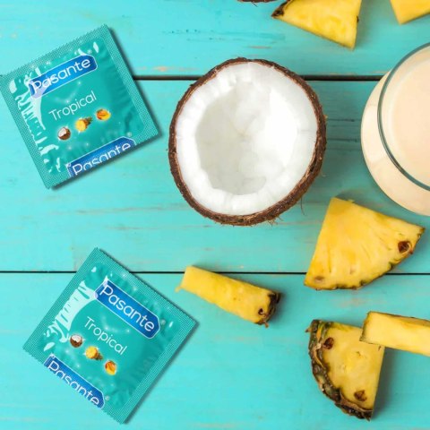 Prezerwatywy Pasante Tropical mango ananas kokos 144 szt Pasante