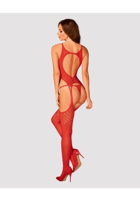 Bodystocking Obsessive N122 czerwony geometryczny XL XXL Obsessive