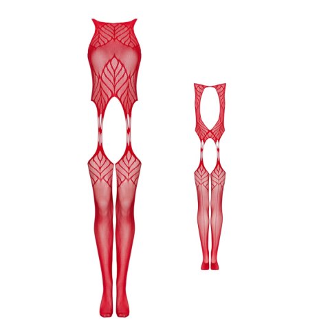 Bodystocking Obsessive N122 czerwony geometryczny XL XXL Obsessive