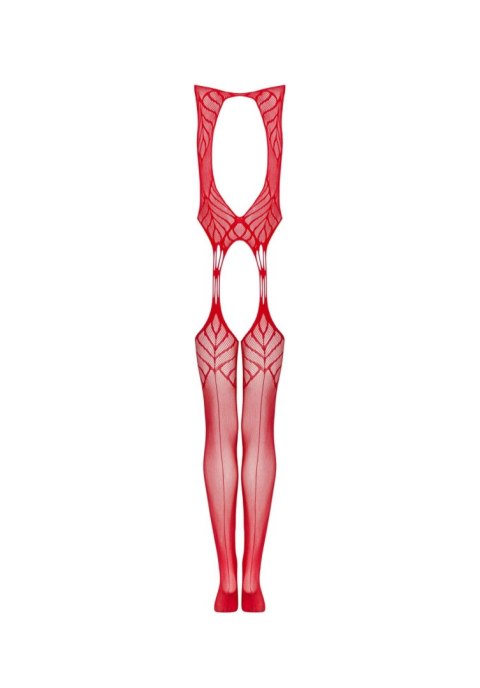 Bodystocking Obsessive N122 czerwony geometryczny XL XXL Obsessive