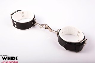 Kajdanki - Kajdanki męskie, z karabińczykami, białe WHIPS - PPH GRAS