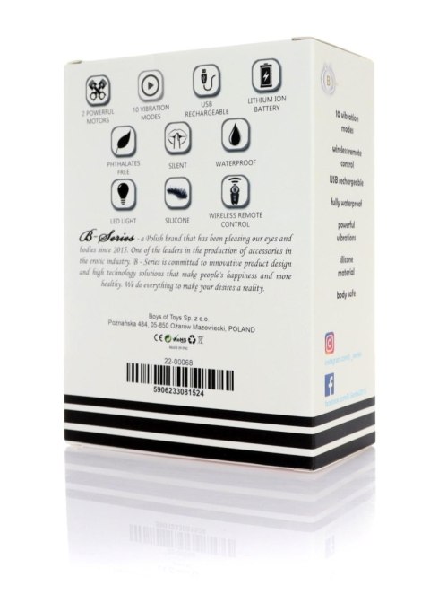 Stymulator - Double vibrating ring - USB 10 Functions / Remote Control Boys of Toys Sp. z o.o.