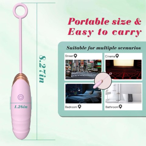 Vibrating Silicone Love EGG USB 7 vibration and thrust functions / Remote control Pink Boys of Toys Sp. z o.o.